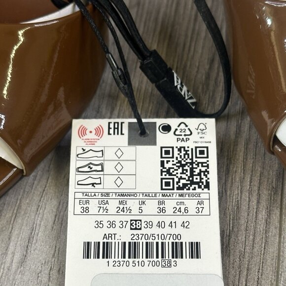 ZARA Patent Leather Stilleto Heeled sandals - Picture 9 of 10